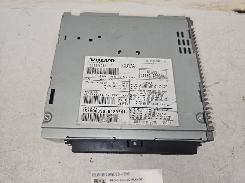 2007 - 2012 Volvo C30  Hatchback RADIO AND CD PLAYER 31266762