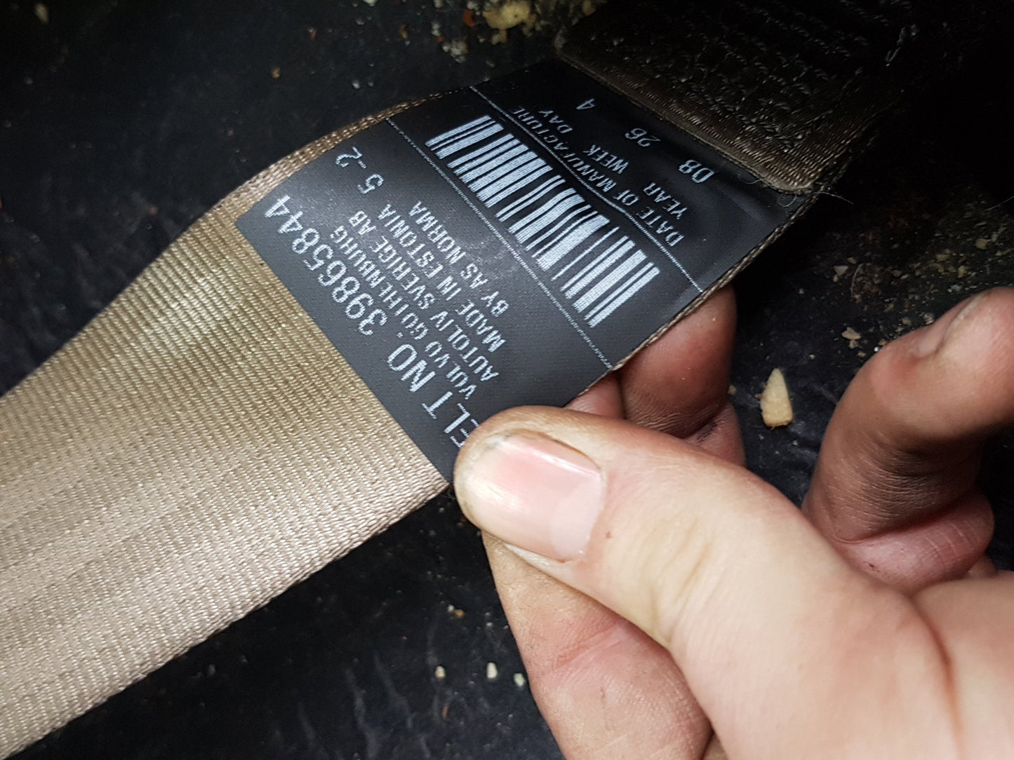 2006 - 2016 Volvo S80  Saloon Left Rear Seat Belt 39808365