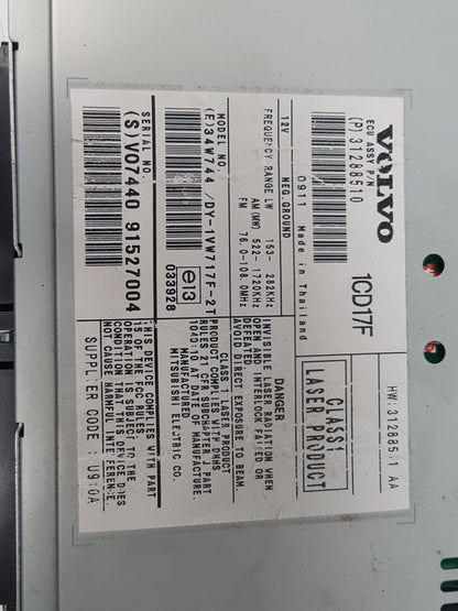 2010 - 2012 Volvo C30  Hatchback CD AND RADIO UNIT 31288510
