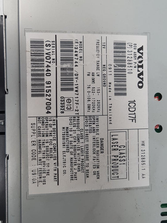 2010 - 2012 Volvo C30  Hatchback CD AND RADIO UNIT 31288510
