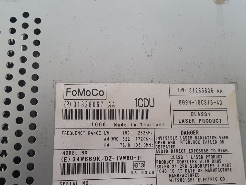 2010 - 2015 Volvo V70  Estate CD Player 31328067 AA
