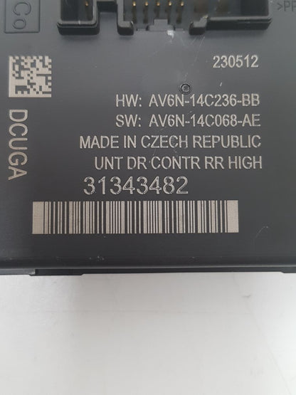 2010 - 2016 Volvo V60   DOOR CONTROL MODULE (DRIVERS SIDE REAR) 31343482