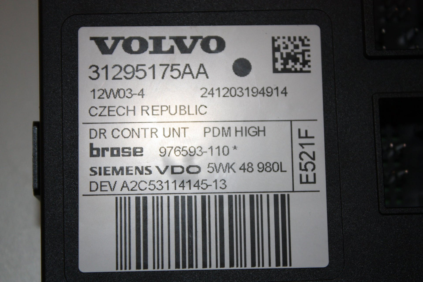 2010 - 2012 Volvo C30  Hatchback WINDOW REG MOTOR (PASSENGER SIDE FRONT) 31295175AA  31295175