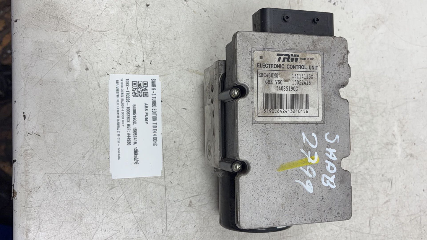 2010  9-3 Turbo Edition Tid E4 4 Dohc  Saloon ABS Pump 54085190C