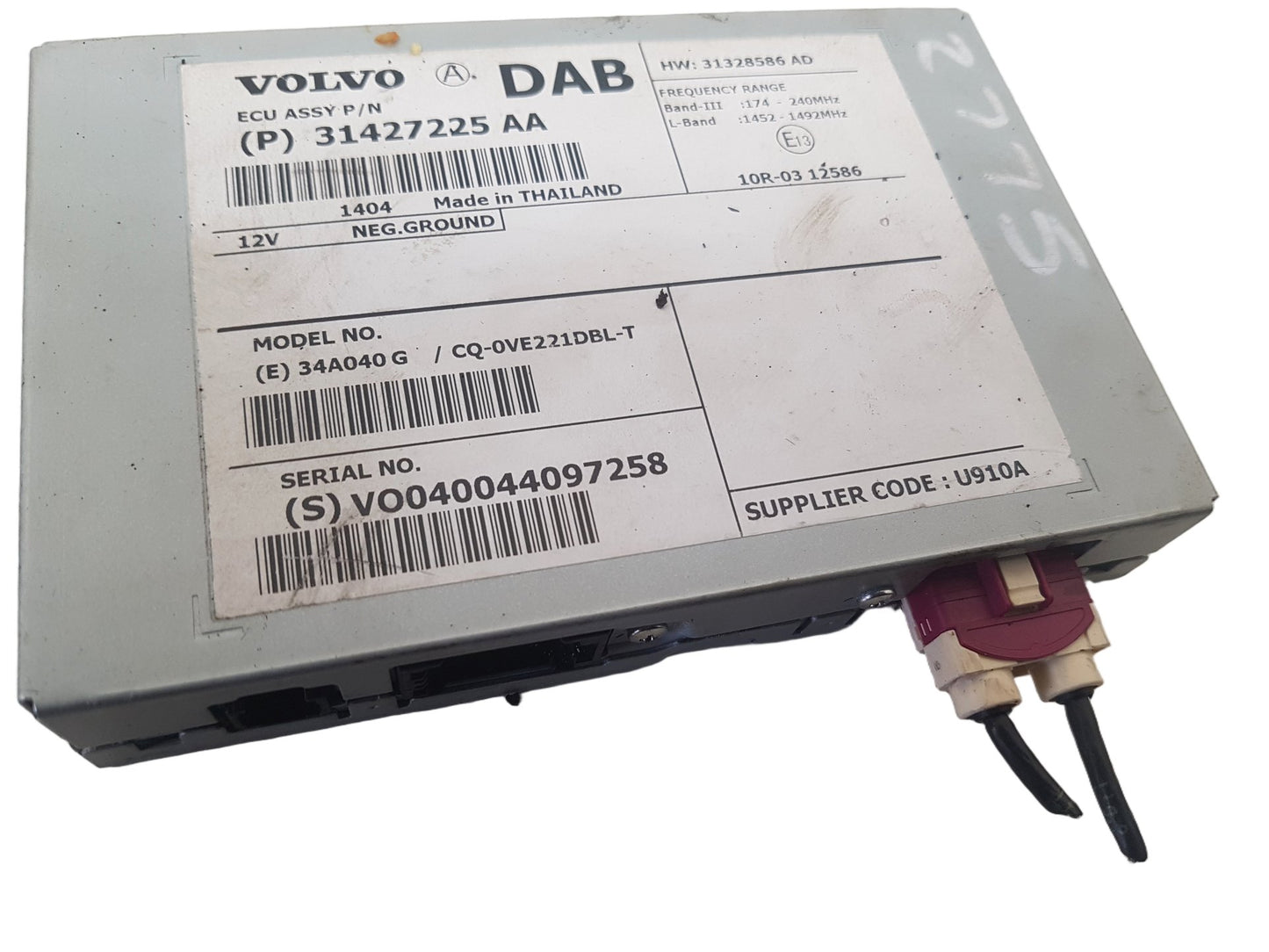 VOLVO V40 DAB RADIO ECU CONTROLLER MODULE 2012-15 30644931 12-MONTH WARRANTY