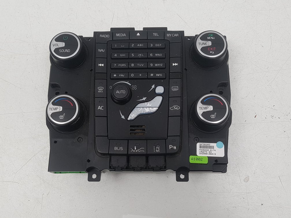 2010 - 2015 Volvo S60   DIGITAL HEATER CONTROL PANEL & STEREO 30795265